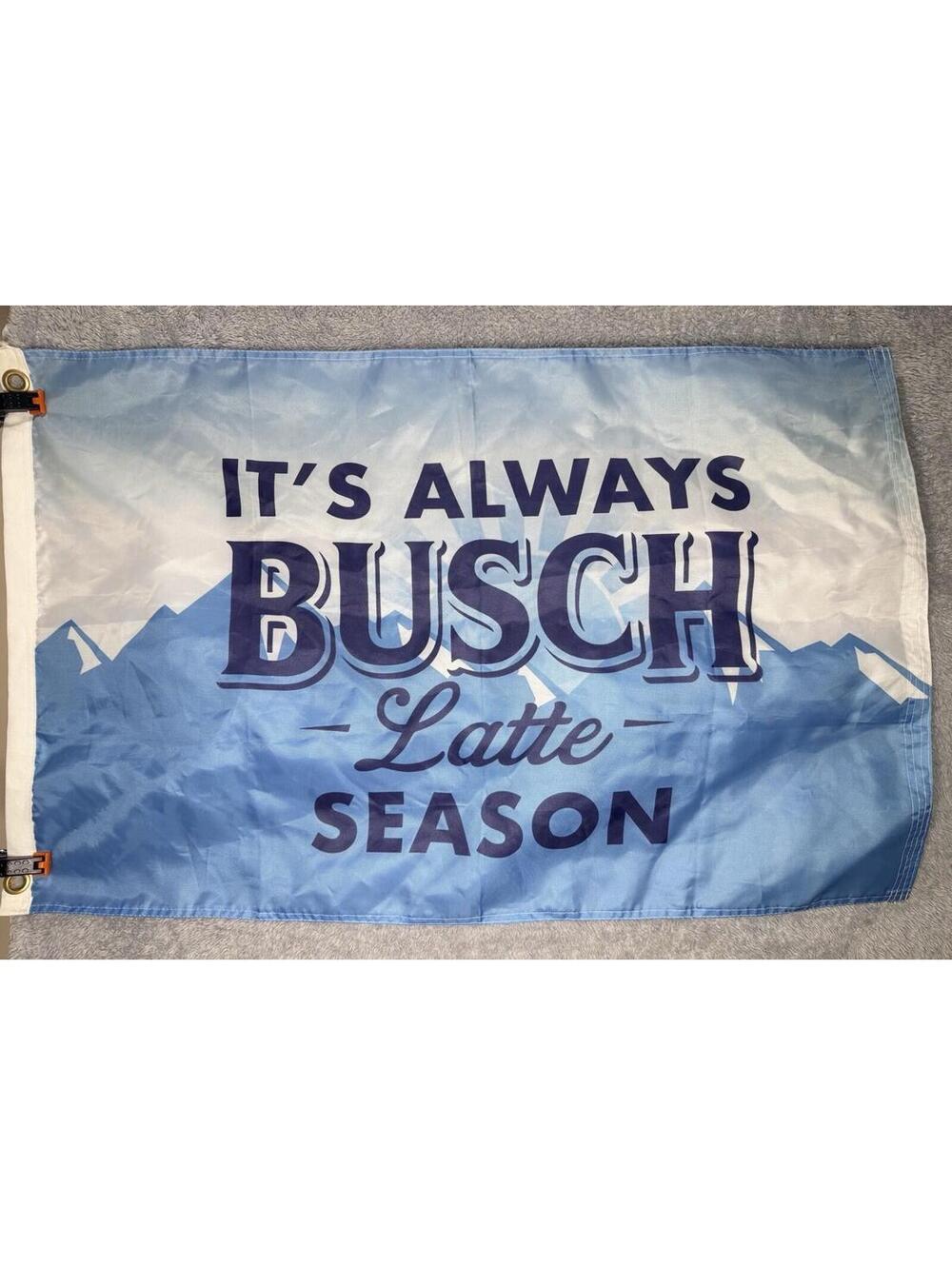 Busch Latte Flag Its Always Busch Latte Season Beer Banner Man Cave Sign 2x3